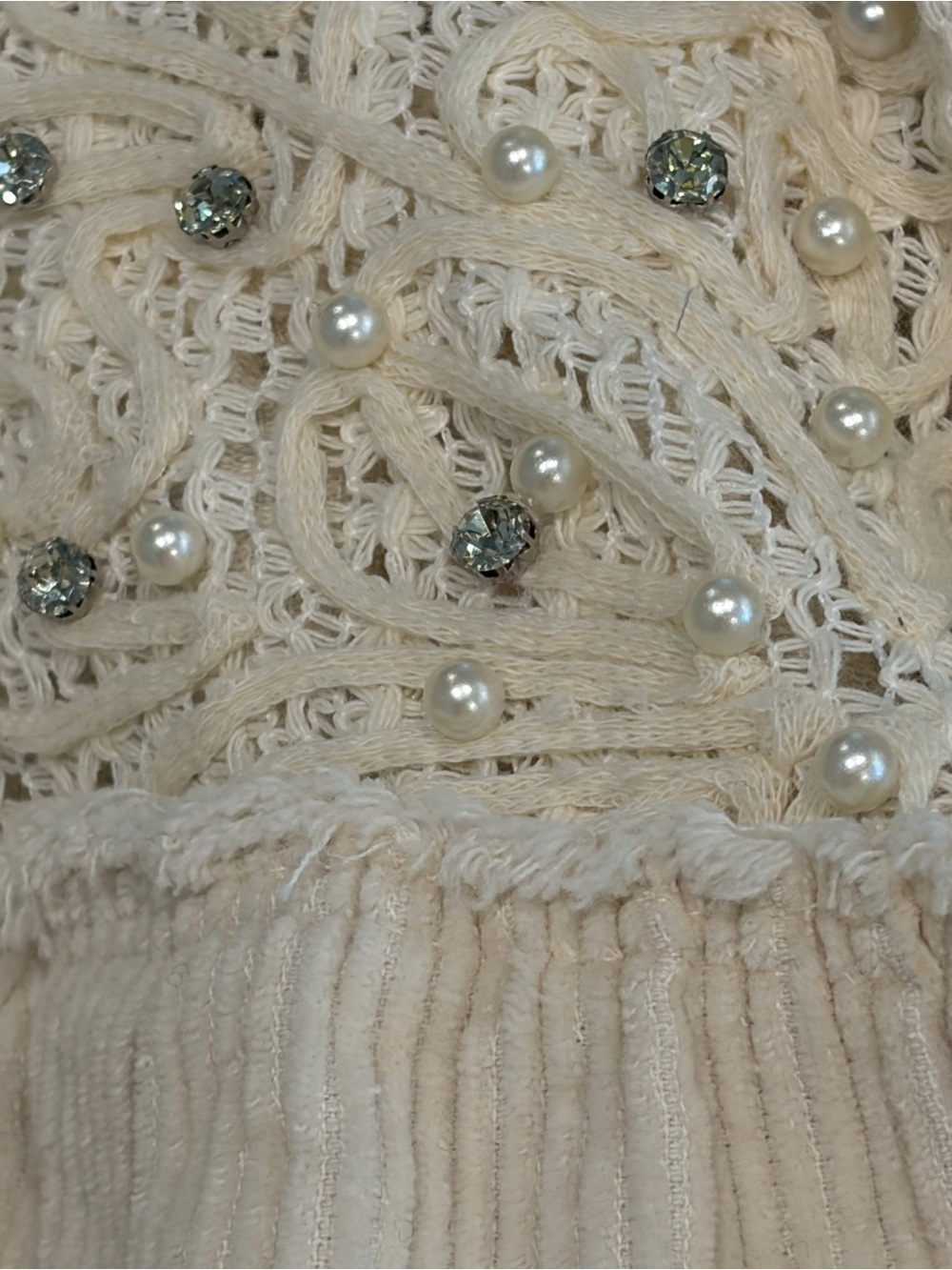 NWT POL Shabby Chic Corduroy and Crochet Lace Button Down Shirt Shacket - Picture 6 of 9
